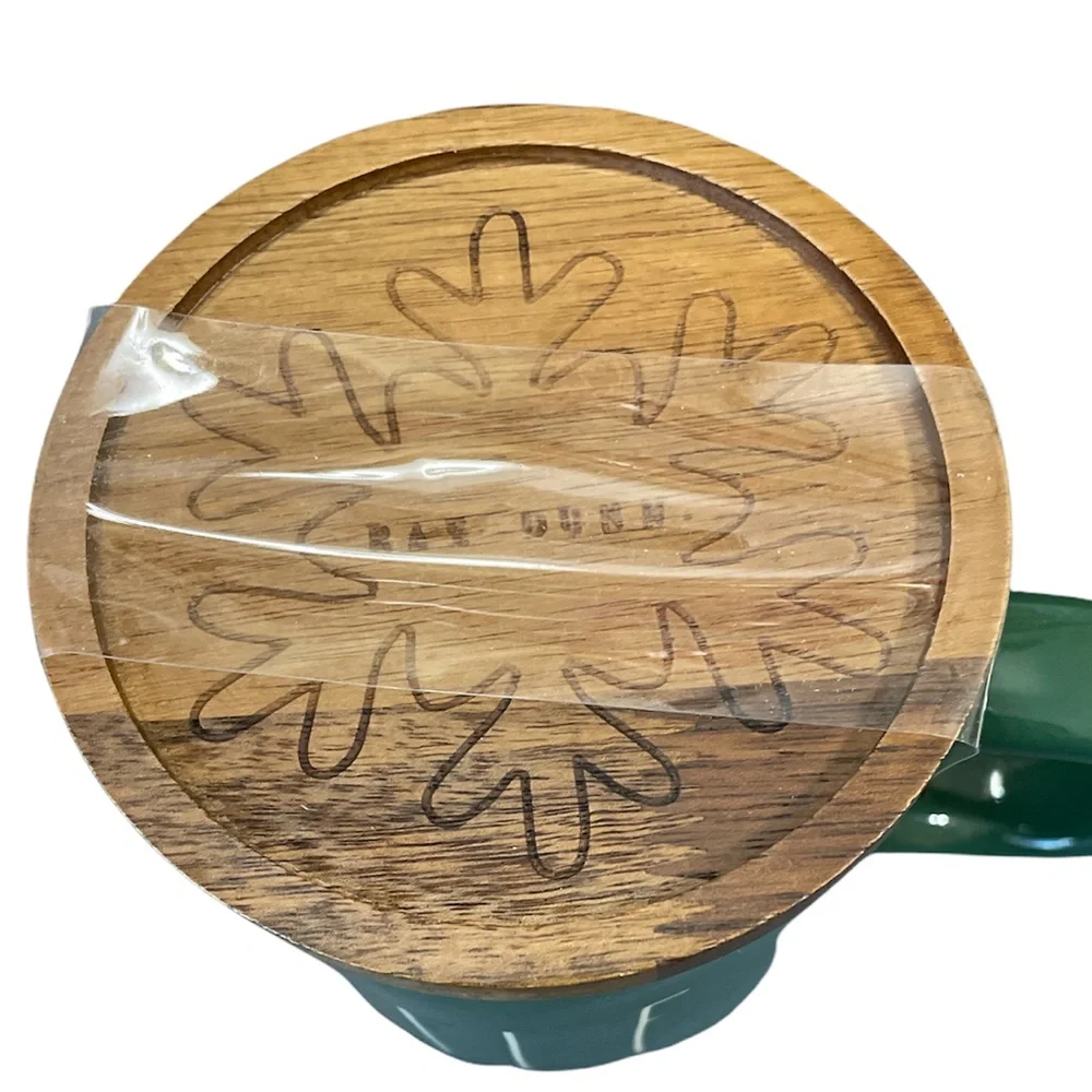 NEW Rae Dunn ELF Mug with Wooden Lid/Coaster 🎅🏻🎄